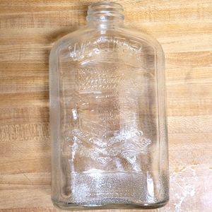 Vintage 1932 Glass Water Bottle  Owens-Illonois Wishing Well Aqua 1 Quart
